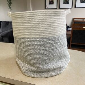 Two-Tone Woven Storage Basket
